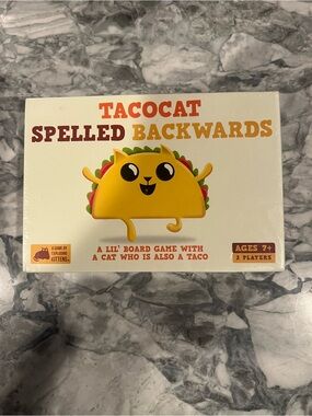 Tacocat Spelled Backwards Kids Board Game - Yellow Taco Cat